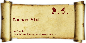 Machan Vid névjegykártya